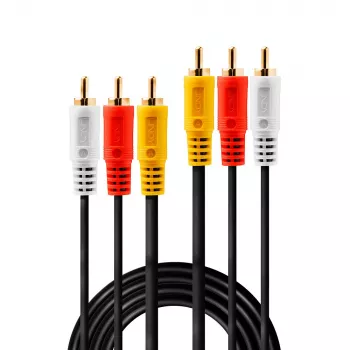 Cable AV Premium Lindy 1 m 3 conectores macho RCA a 3 conectores macho RCA