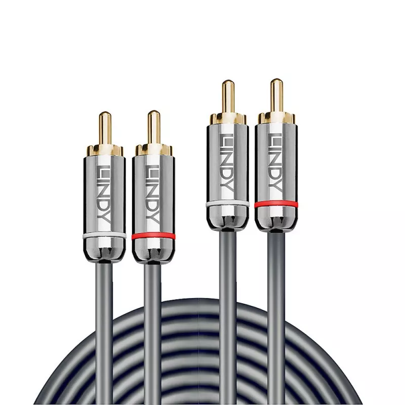 Cable de audio RCA dual Lindy 3 m, Cromo Line