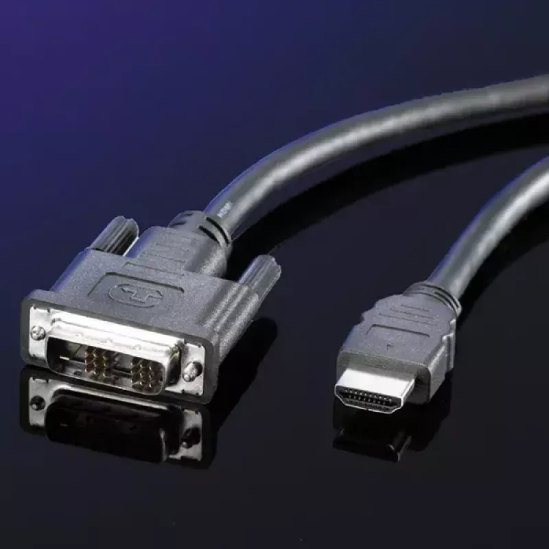 Cable DVI ROLINE DVI (18+1) macho - HDMI macho 2 m