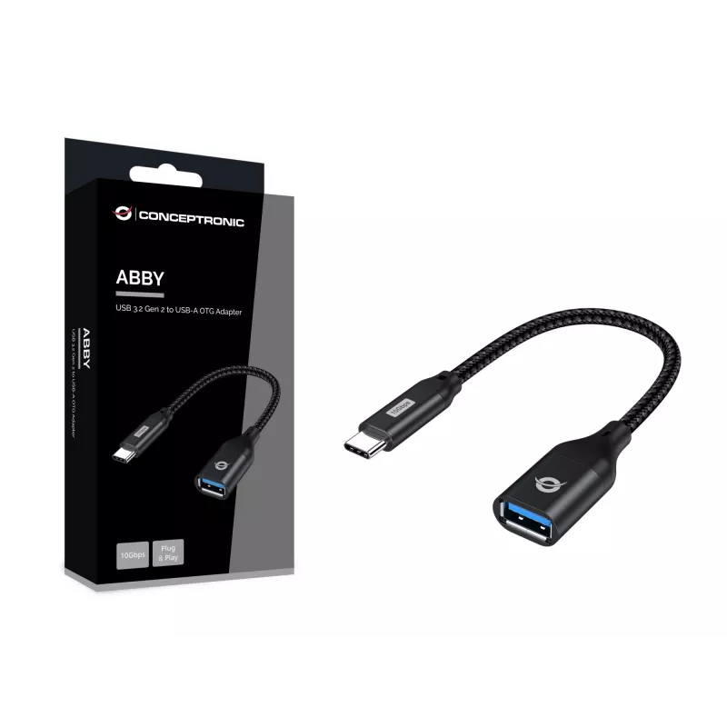 Adaptador OTG Conceptronic ABBY18B USB 3.2 Gen 2 a USB-A