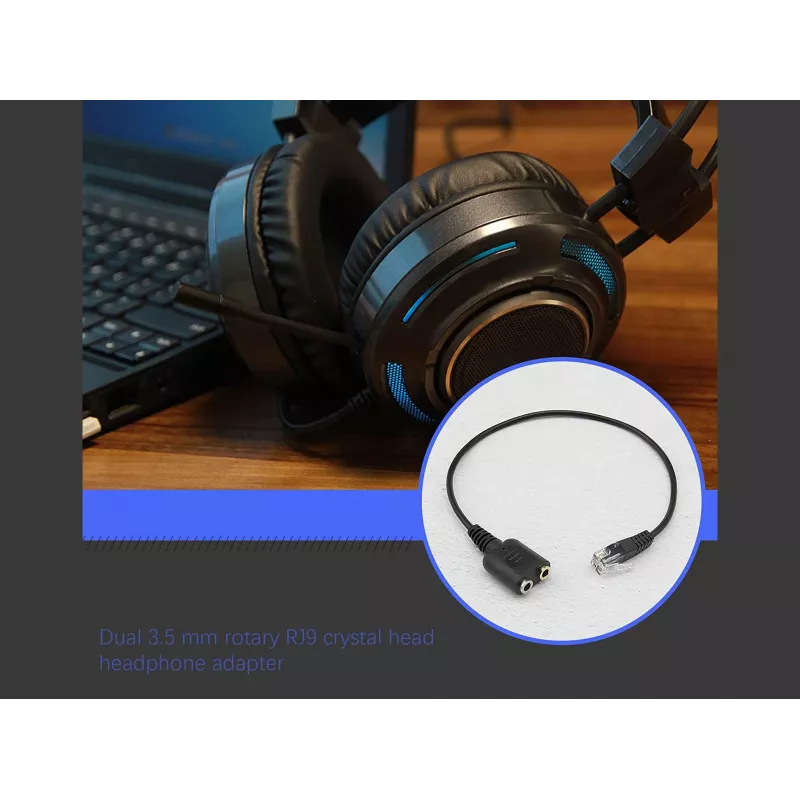 Adaptador de audio Equip RJ9 a 3,5 mm para auriculares negro 0,25 m