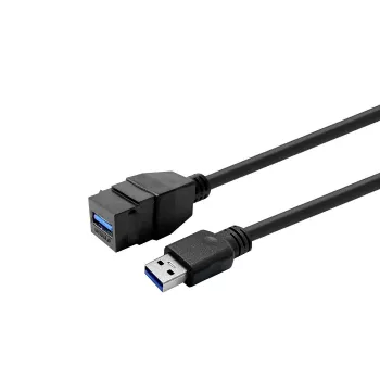 Módulo keystone USB 3.0 conector hembra Type-A a conector hembra Type-A, VivoLink PROKEYUSB3AFM3B, negro