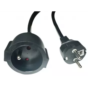 MicroConnect MC-PE0300FRB alargador de alimentación de enchufe UE a tipo E francés, 3 m, negro