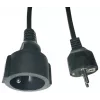 MicroConnect MC-PE0300FRB alargador de alimentación de enchufe UE a tipo E francés, 3 m, negro