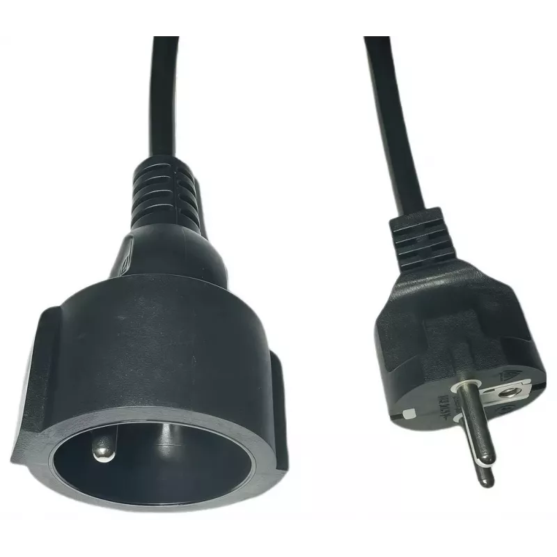 MicroConnect MC-PE0300FRB alargador de alimentación de enchufe UE a tipo E francés, 3 m, negro