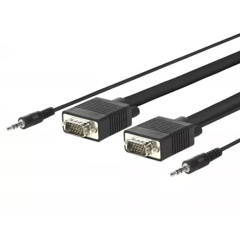 Vivolink PROVGAS15 adaptador de cable de vídeo 15 m VGA (D-Sub) + 3,5 mm negro