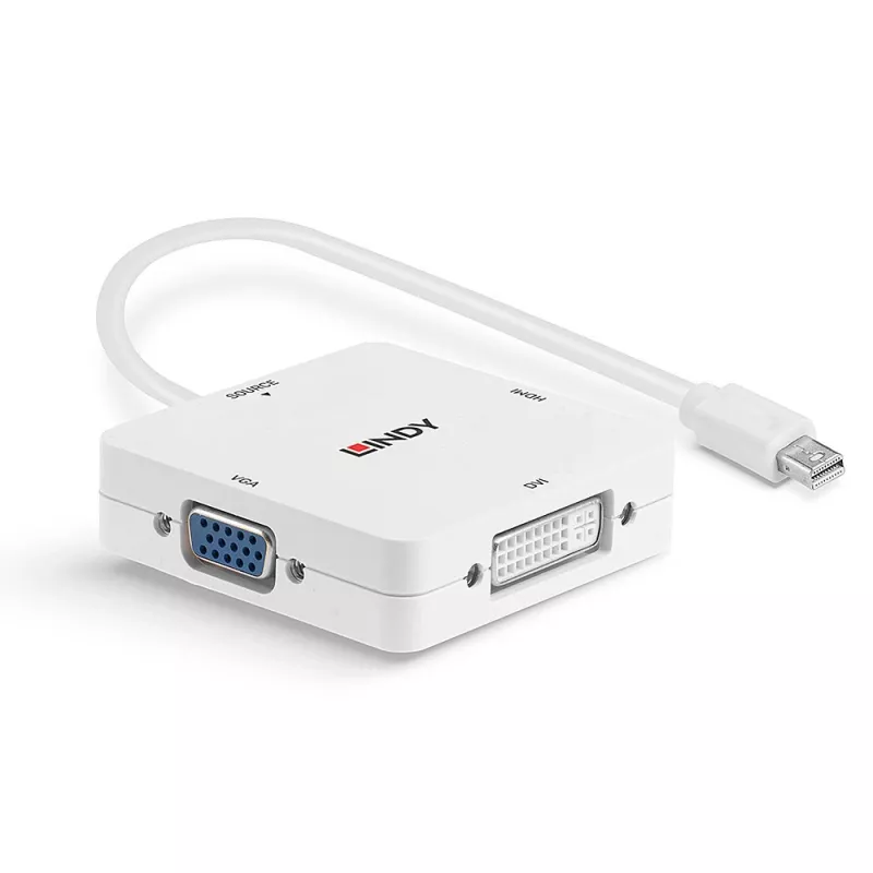 Lindy Mini DisplayPort 1.2 a HDMI 1.4, DVI y VGA convertidor