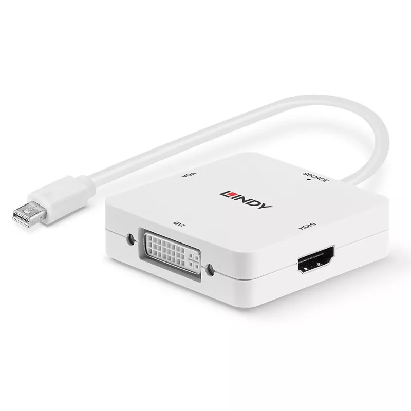 Lindy Mini DisplayPort 1.2 a HDMI 1.4, DVI y VGA convertidor