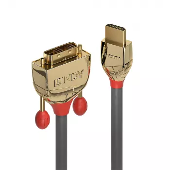 Lindy 0,5 m cable HDMI a DVI-D, Gold Line
