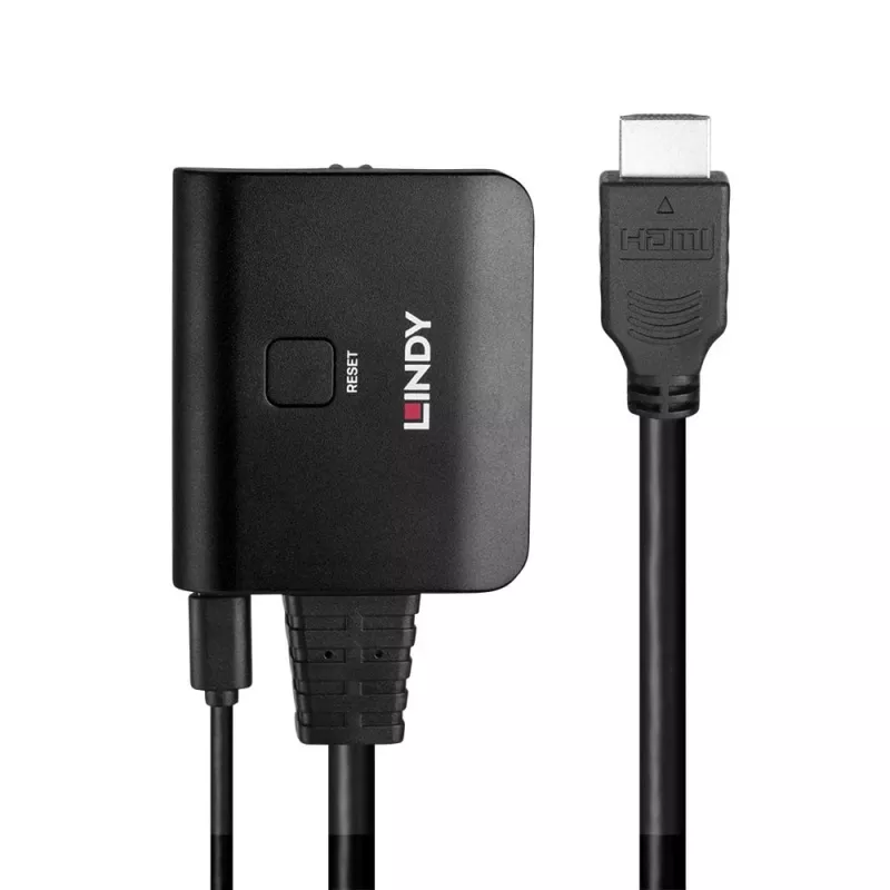 Lindy 2-Port HDMI 4K60 Splitter cable negro 3840x2160