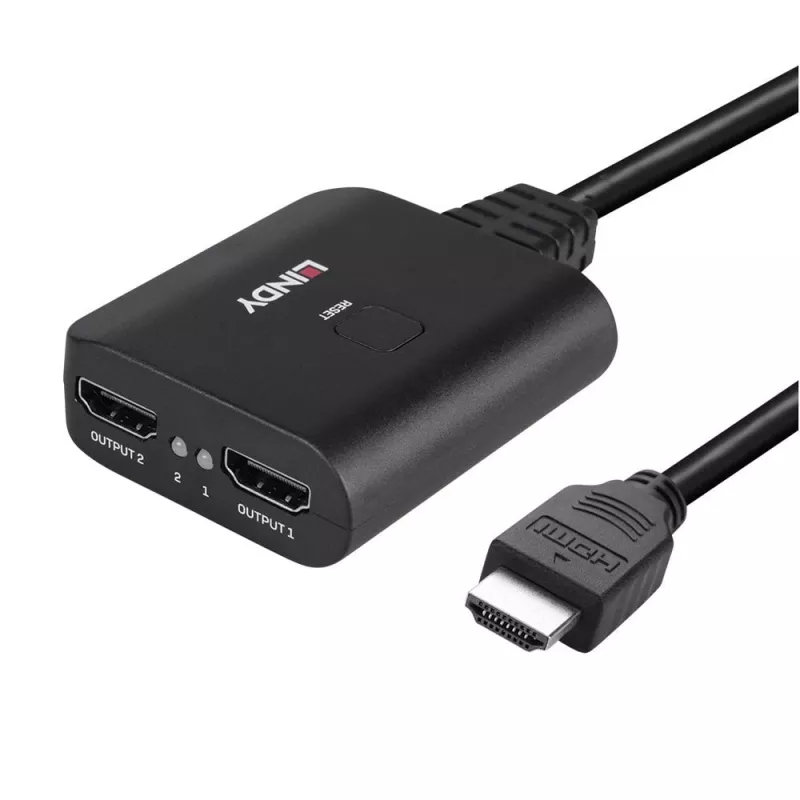 Lindy 2-Port HDMI 4K60 Splitter cable negro 3840x2160