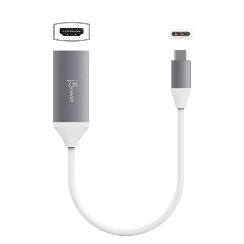 Adaptador j5create JCA153G-N USB-C® a 4K HDMI™, 2.0/3.2 Gen 1 (3.1 Gen 1), USB Type-C, salida HDMI, 3840 x 2160 píxeles