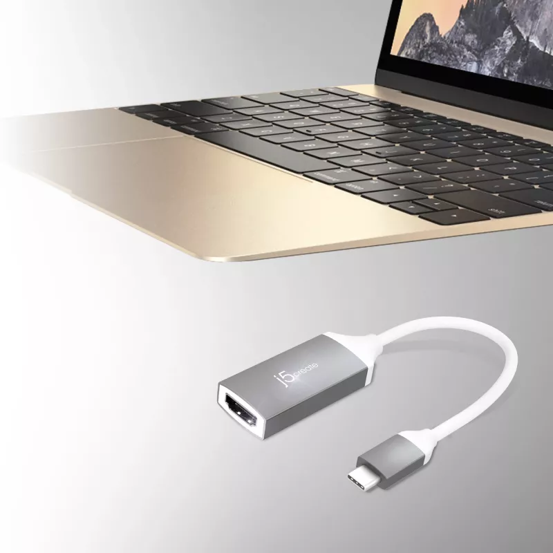 Adaptador j5create JCA153G-N USB-C® a 4K HDMI™, 2.0/3.2 Gen 1 (3.1 Gen 1), USB Type-C, salida HDMI, 3840 x 2160 píxeles