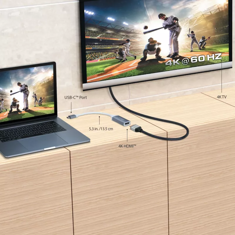 Adaptador j5create JCA153G-N USB-C® a 4K HDMI™, 2.0/3.2 Gen 1 (3.1 Gen 1), USB Type-C, salida HDMI, 3840 x 2160 píxeles