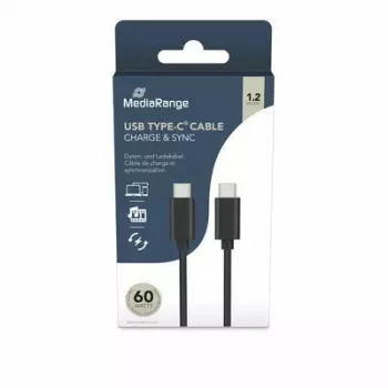 Cable USB MediaRange MRCS213 1,2 m USB 3.2 Gen 1 USB-C Negro