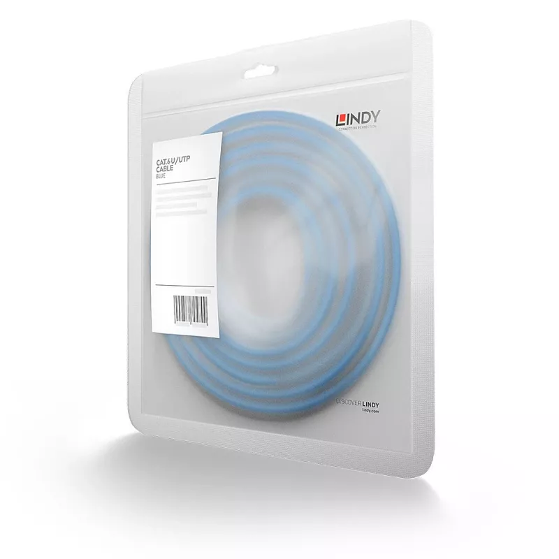 Lindy Cable de red Cat.6 U/UTP de 0,5 m, Azul