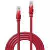 Lindy 0,3m Cat.6 U/UTP cable de red, rojo