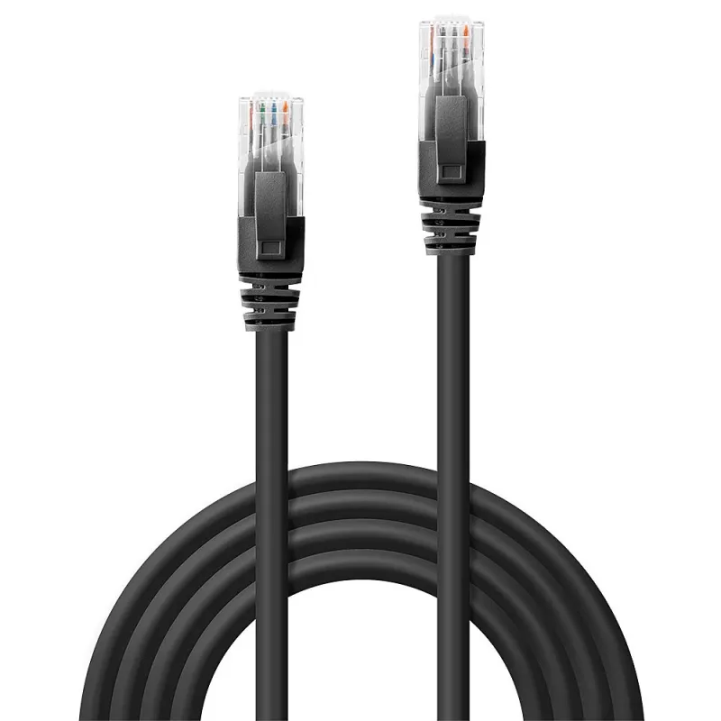 Cable de red Lindy 3m Cat.6 RJ-45 U/UTP negro