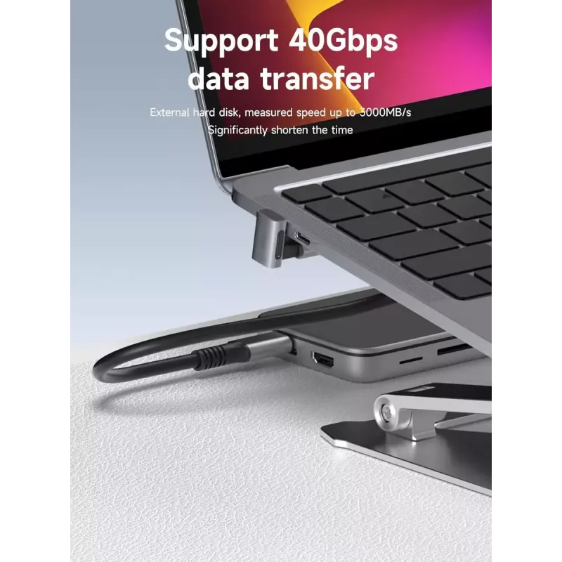 MicroConnect MC-USB4AG adaptador Premium USB4 3x2 USB-C doble acodado, 240 W, 40 Gbps