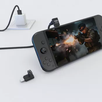 MicroConnect MC-USB4AF adaptador Premium USB4 3x2 USB-C acodado, 240 W, 40 Gbps