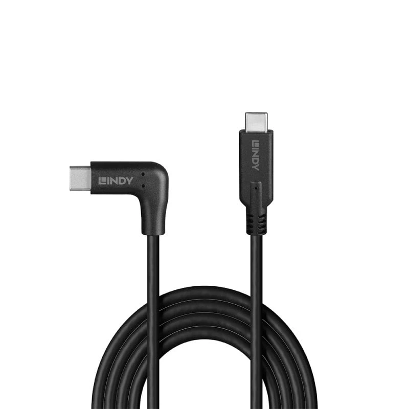 Lindy Cable USB 3.2 Type-C de 1 m, en ángulo de 90°, 10 Gbit/s