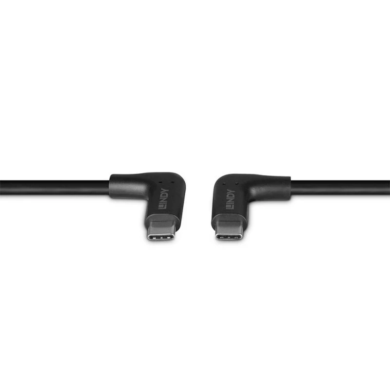 Lindy Cable USB 3.2 de 0,5 m USB-C en ángulo a USB-C en ángulo, 10 Gbit/s