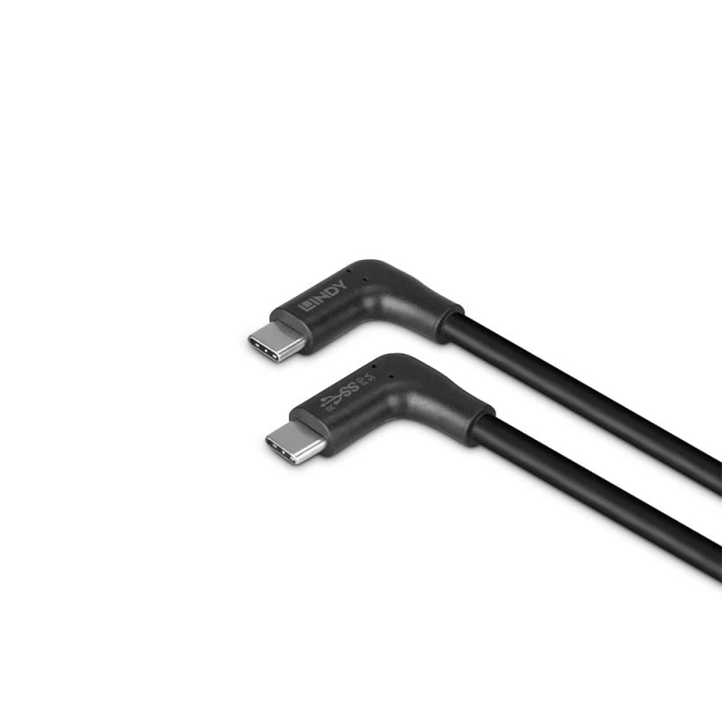 Lindy Cable USB 3.2 de 1 m USB-C en ángulo a USB-C en ángulo, 10 Gbps
