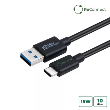 Microconnect ECO-USB3.2CA0.25 Cable USB USB 3.2 Gen 2 (3.1 Gen 2) 0,25 m USB A USB C Negro