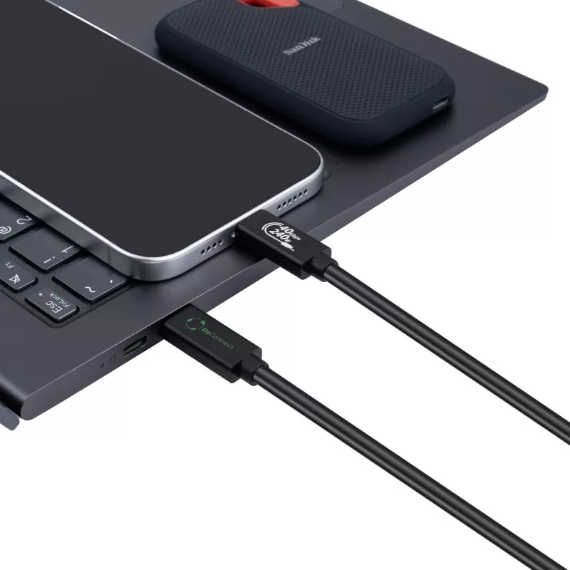 Cable USB4 MicroConnect ReConnect ECO-USB4CC1 — Cable USB4 de datos/carga (modelo ECO-USB4CC1)