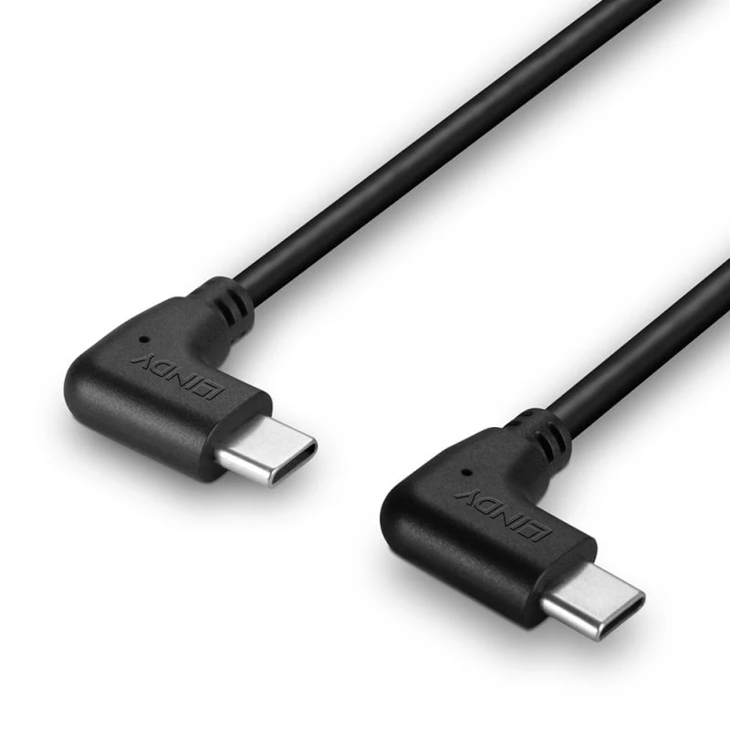 Lindy Cable USB 2.0 de 1 m USB-C en ángulo a USB-C en ángulo