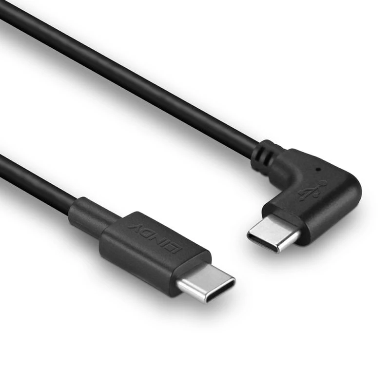 Lindy Cable USB 2.0 de 1 m USB-C recto a USB-C en ángulo