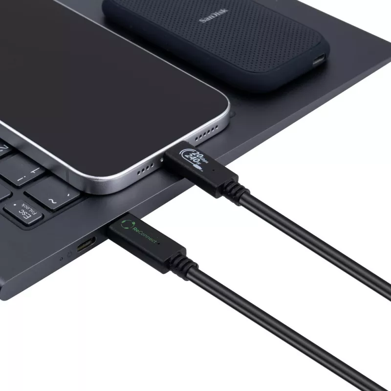 Microconnect ECO-USB3.2CC1 Cable USB USB 3.2 Gen 2x2 1 m USB C Negro
