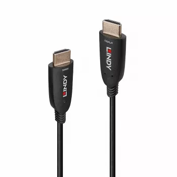 Cable HDMI híbrido de fibra óptica Lindy 100 m 8K60 48 Gbit/s negro