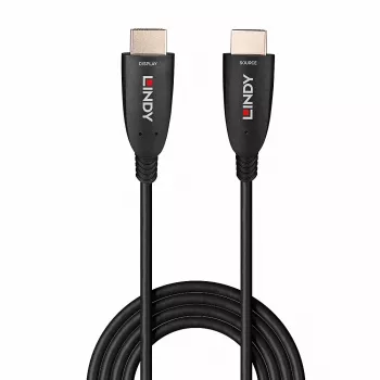 Cable HDMI híbrido de fibra óptica Lindy 100 m 8K60 48 Gbit/s negro