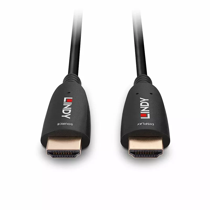 Lindy 38518 cable HDMI híbrido de fibra óptica 8K60, 100 m, 4K 120 Hz, negro