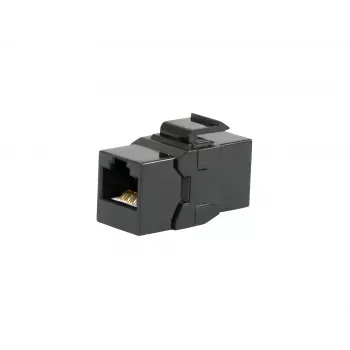 Conector hembra en línea Keystone EQUIP Cat.6A no apantallado, RJ-45, formato plano, negro, 8 uds.