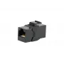 Conector hembra en línea Keystone EQUIP Cat.6A no apantallado, RJ-45, formato plano, negro, 8 uds.