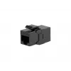 Conector hembra en línea Keystone EQUIP Cat.6A no apantallado, RJ-45, formato plano, negro, 8 uds.