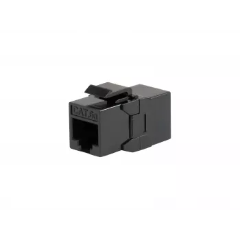 Conector hembra en línea Keystone EQUIP Cat.6A no apantallado, RJ-45, formato plano, negro, 8 uds.