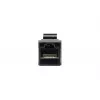 Conector hembra en línea Keystone EQUIP Cat.6A no apantallado, RJ-45, formato plano, negro, 8 uds.