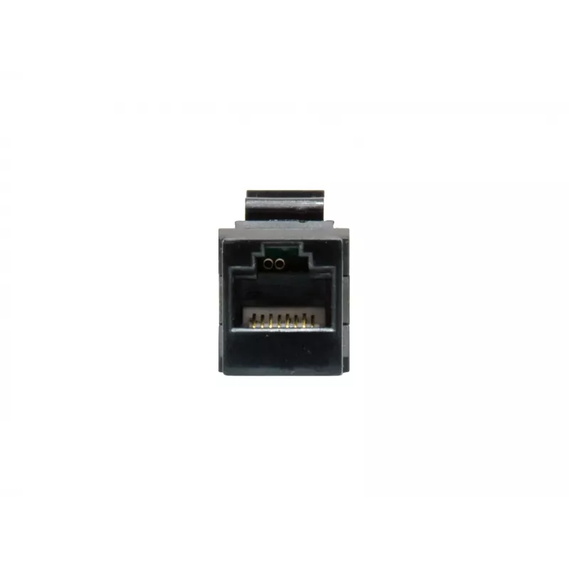 Conector hembra en línea Keystone EQUIP Cat.6A no apantallado, RJ-45, formato plano, negro, 8 uds.