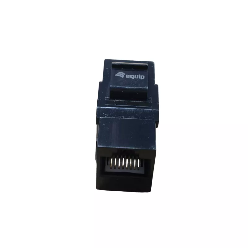 Conector hembra en línea Keystone EQUIP Cat.6A no apantallado, RJ-45, formato plano, negro, 8 uds.