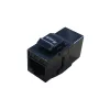 Conector hembra en línea Keystone EQUIP Cat.6A no apantallado, RJ-45, formato plano, negro, 8 uds.
