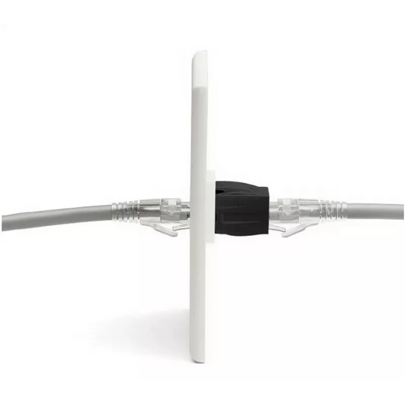 Conector hembra en línea Keystone EQUIP Cat.6A no apantallado, RJ-45, formato plano, negro, 8 uds.