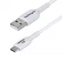 Cable de carga USB-A a USB-C StarTech.com de 1 m, carga y sincronización, 3A, USB 2.0, funda TPE — cable de carga USB blanco