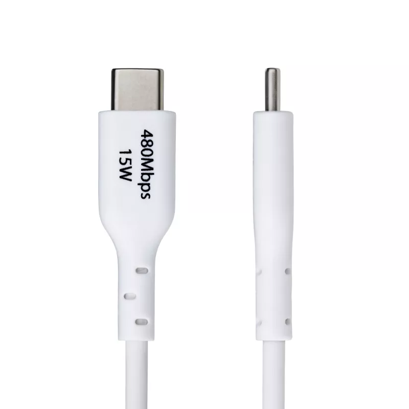 Cable de carga USB-A a USB-C StarTech.com de 1 m, carga y sincronización, 3A, USB 2.0, funda TPE — cable de carga USB blanco