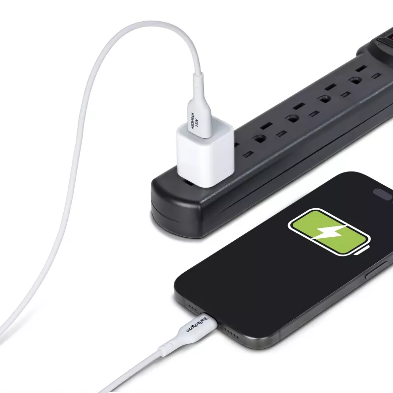 Cable de carga USB-A a USB-C StarTech.com de 1 m, carga y sincronización, 3A, USB 2.0, funda TPE — cable de carga USB blanco