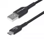 Cable de carga USB-A a USB-C StarTech.com de 3ft (1 m), carga y sincronización, 3A, USB 2.0, funda TPE — cable de carga USB negro
