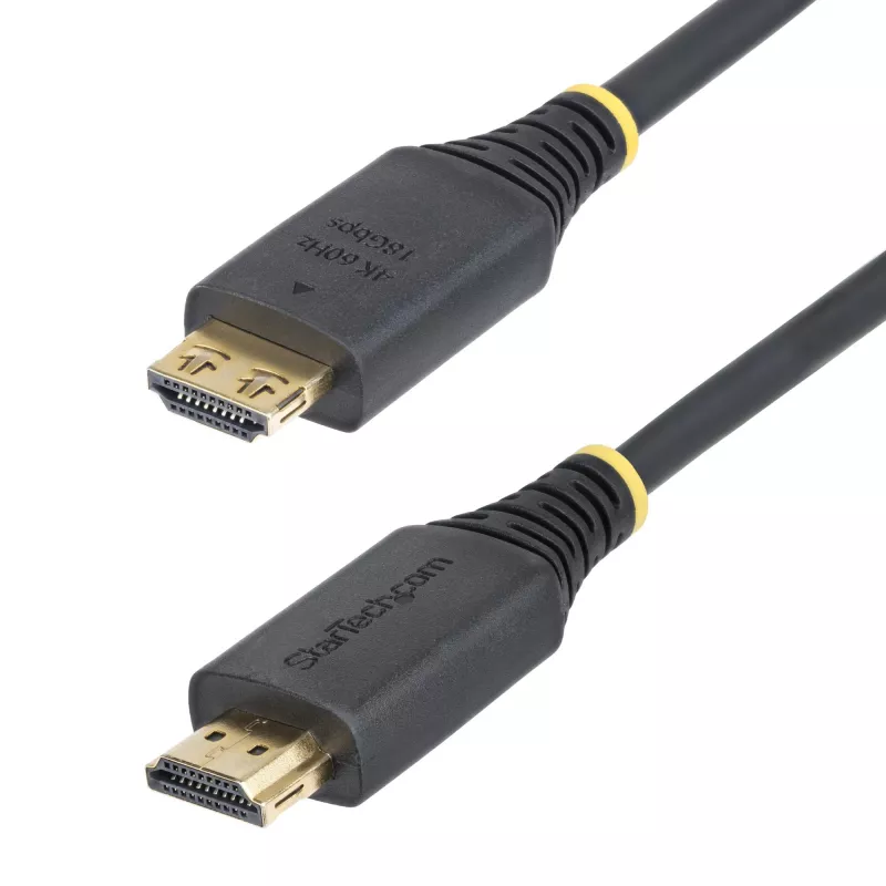 Cable HDMI de alta velocidad StarTech.com de 0,9 m con conectores de agarre, 4K 60Hz/1440p 144Hz, HDR10/HDCP 2.2/ARC, 18 Gbit/s, cable HDMI 2.0 UHD para TV/monitor/pantalla, funda TPE
