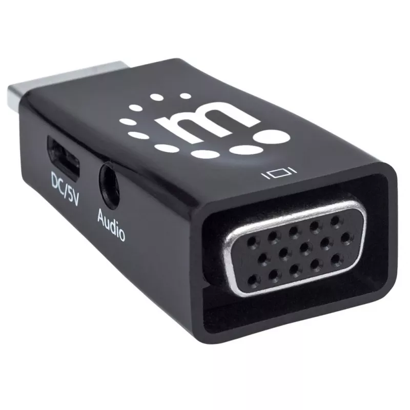 Manhattan 151542 microconversor de HDMI a VGA, negro